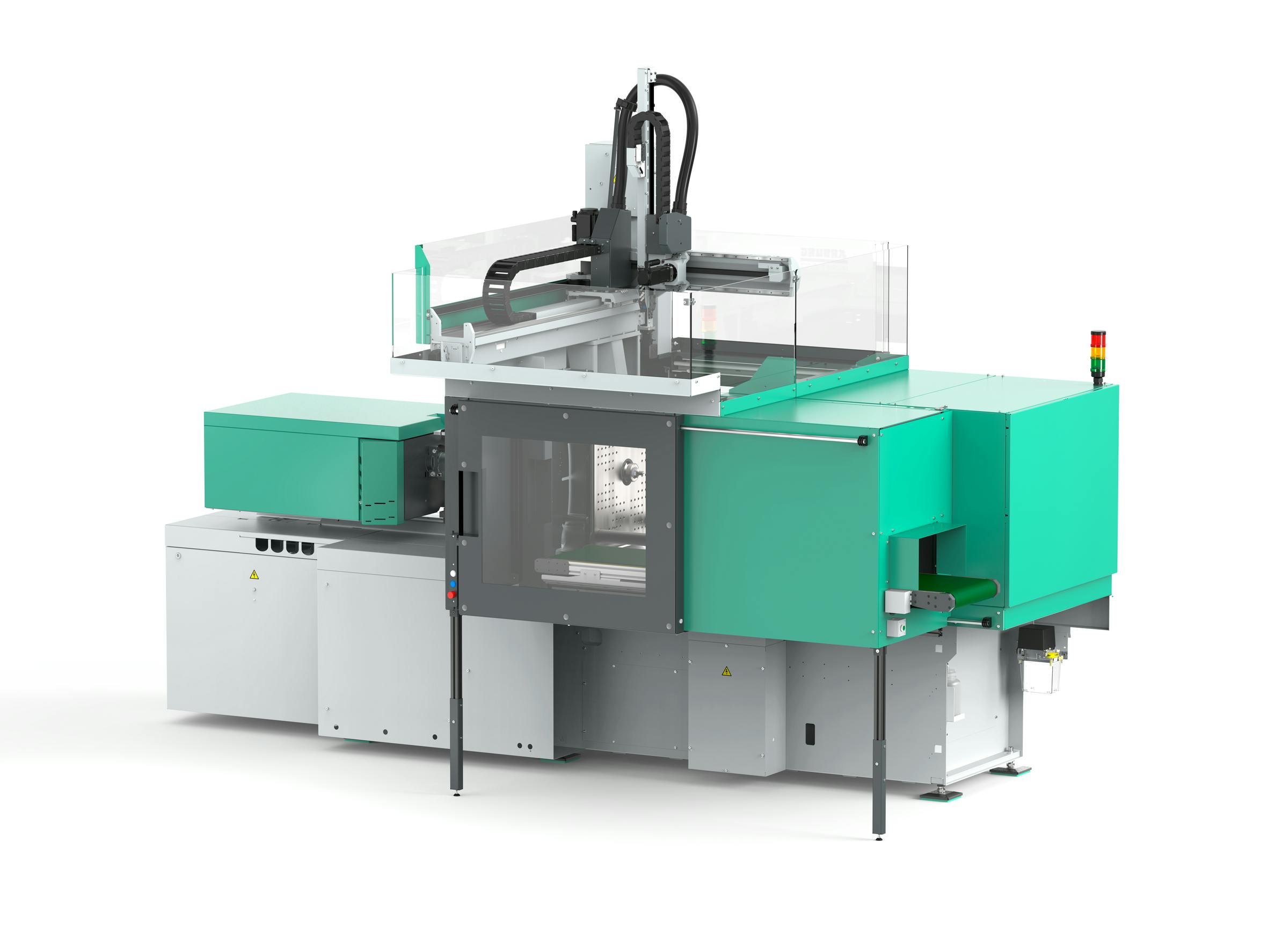 The new Trend line of injection molding machines from Arburg is designed for easy integration of automation.