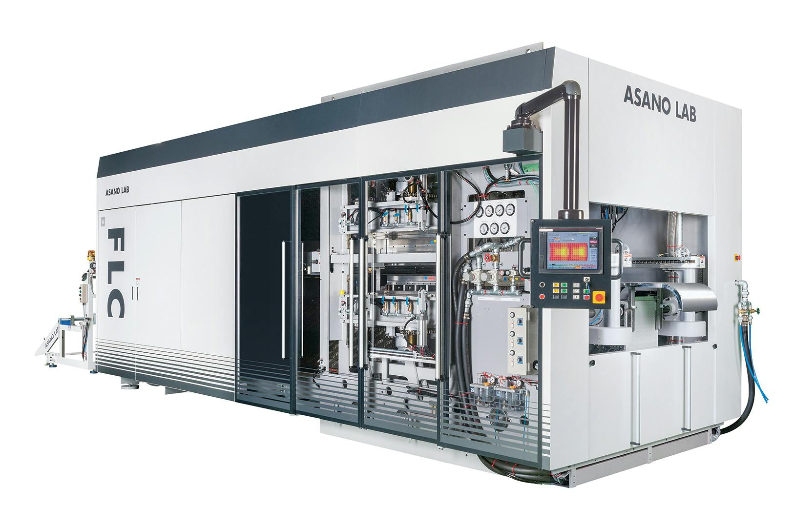 An Asano thermoforming system for packaging.