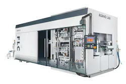 An Asano thermoforming system for packaging. An Asano thermoforming system for packaging.