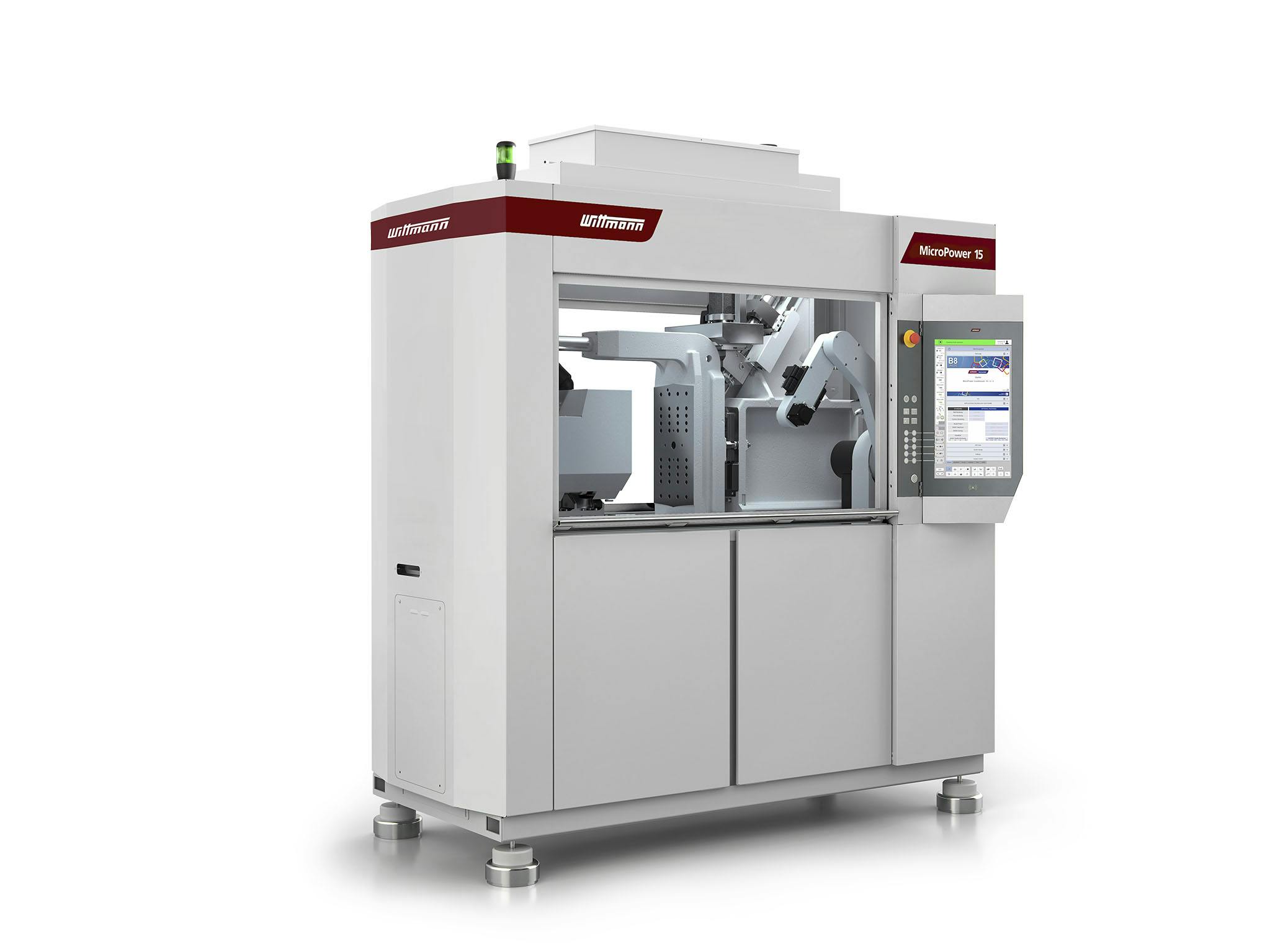 The W9VS2 SCARA robot, part of Wittmann's MicroPower 15/10 complete injection molding cell, now utilizes the more advanced R9 control system.