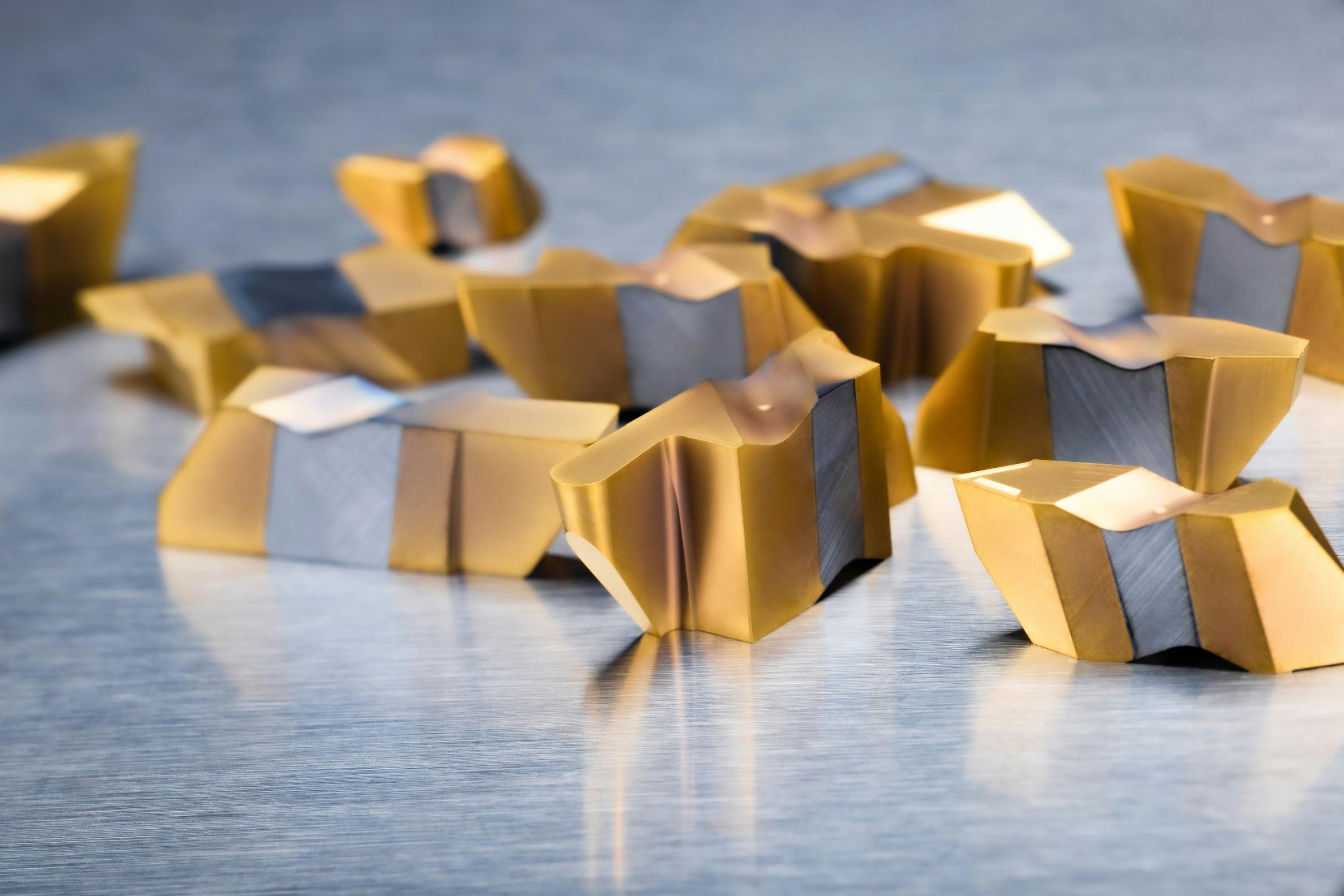 Kennametal's Top Notch metalworking tools have a gold-colored coating that helps indicate wear.