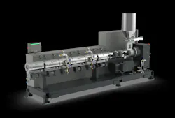 Battenfeld-Cincinnati's BC 120-40 DVT extruder has two independent degassing areas along its processing unit. Battenfeld-Cincinnati's BC 120-40 DVT extruder has two independent degassing areas along its processing unit.
