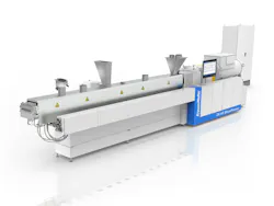 KraussMaffei has redesigned the ZE BluePower compounding extruder for improved operation and energy efficiency. KraussMaffei has redesigned the ZE BluePower compounding extruder for improved operation and energy efficiency.