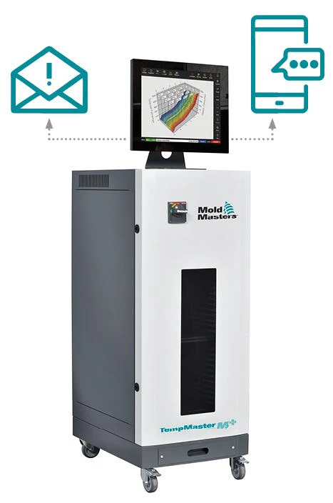 Several Mold-Masters TempMaster hot-runner controls, including this TempMaster M2+, now have enhanced alert features.