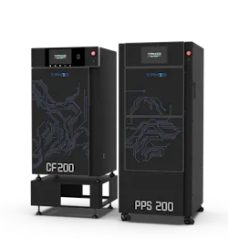 TPM3D's new additive manufacturing package includes the CF200 SLS printer and the PPS200 powder-supply system. TPM3D's new additive manufacturing package includes the CF200 SLS printer and the PPS200 powder-supply system.