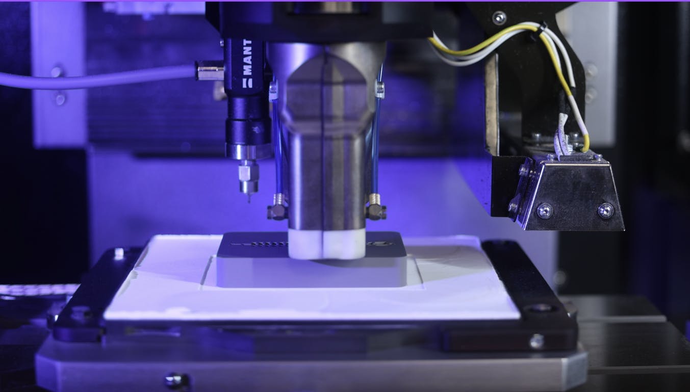 A Mantle 3D printer at work at Elite Mold & Engineering.