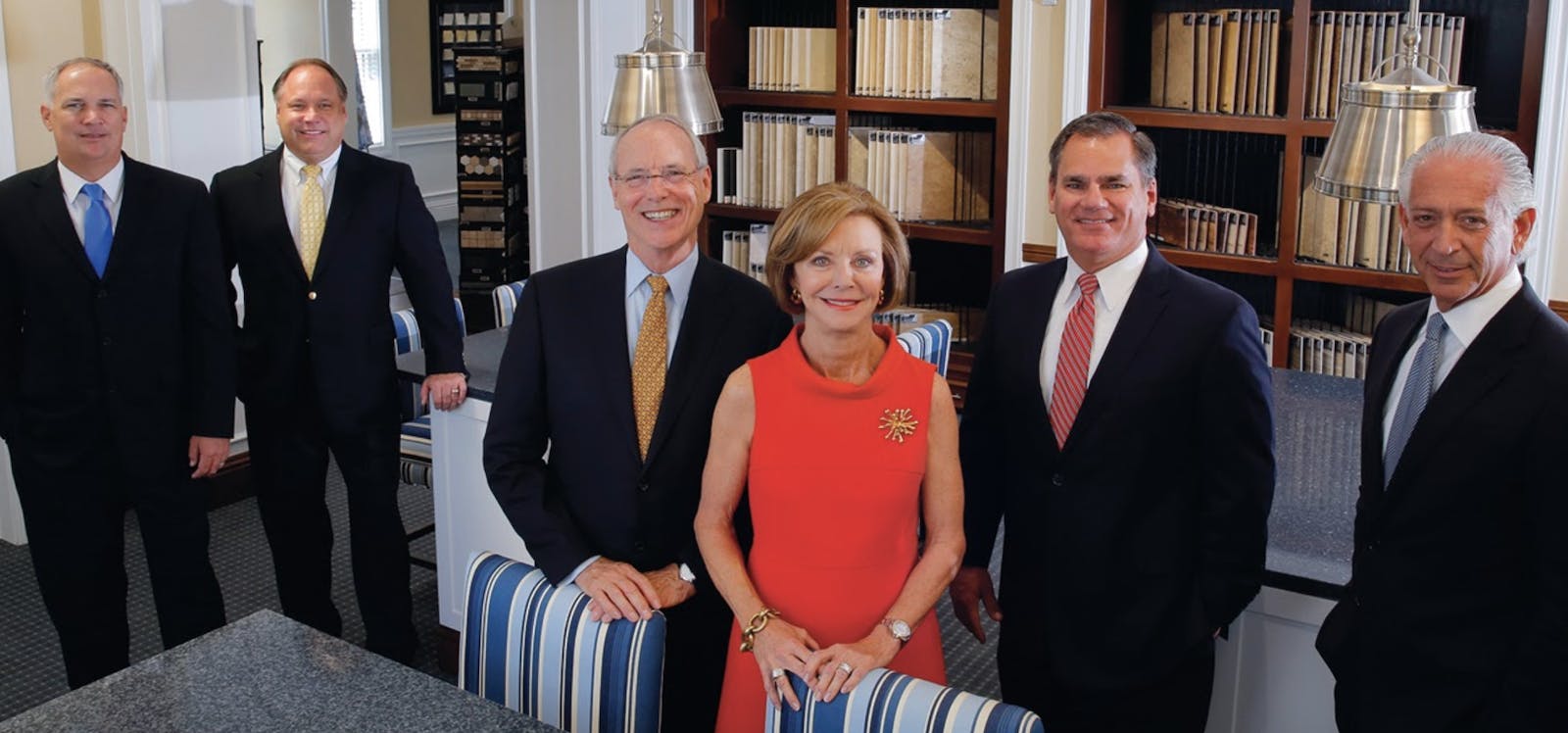 Left to right: John Collier, VP of waterscapes, pools, & spas; Randy Turkovics, president, Neal Signature Homes; Pat Neal, owner/chairman executive committee; Charlene Neal, president, Charlene Neal PureStyle; Michael Storey, president; Michael Greenberg, Southwest Florida regional president.