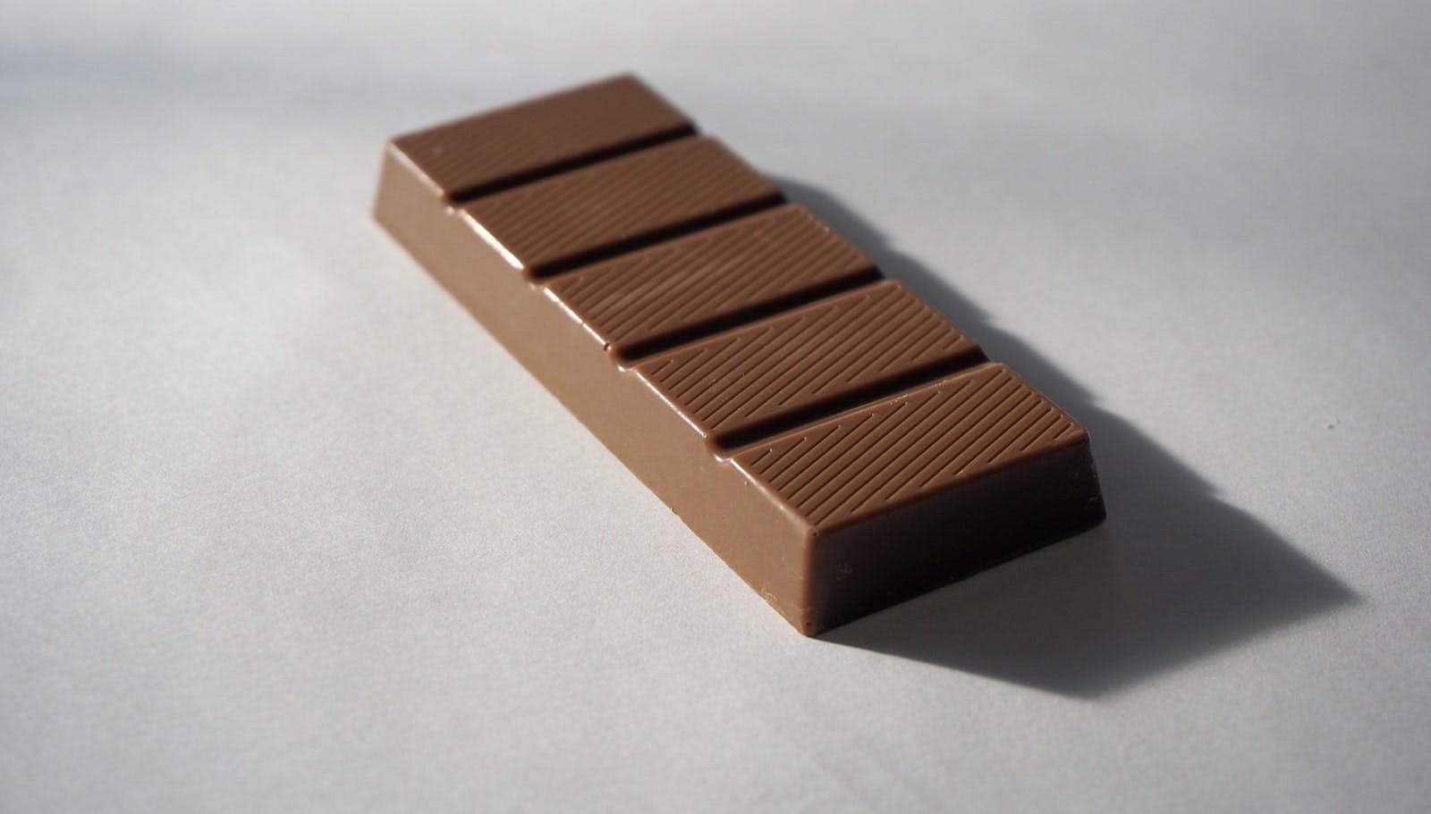 Bar of chocolate with distinct 'chunks' to represent the process of chunking a big task into smaller, easier tasks.