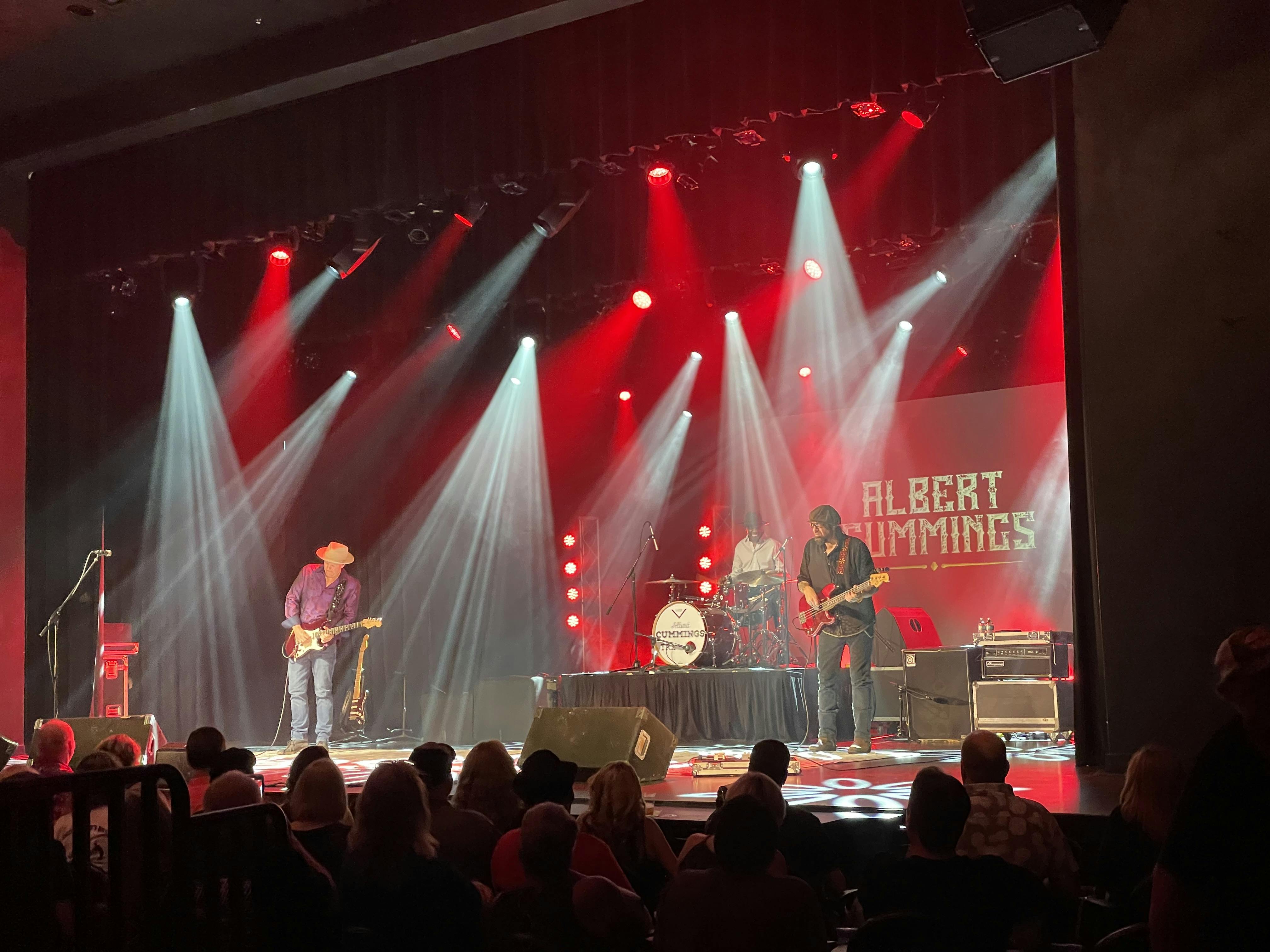 Blues musician Albert Cummings performs on stage