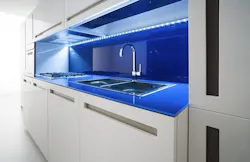 Modern Kitchen With Blue Led Lighting Modern Kitchen With Blue Led Lighting