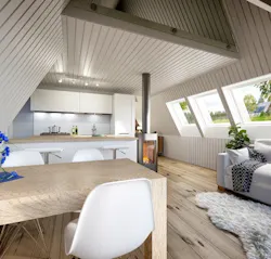 Avrame A-Frame Housing Kits Duo interior alternate shot Avrame A-Frame Housing Kits Duo interior alternate shot