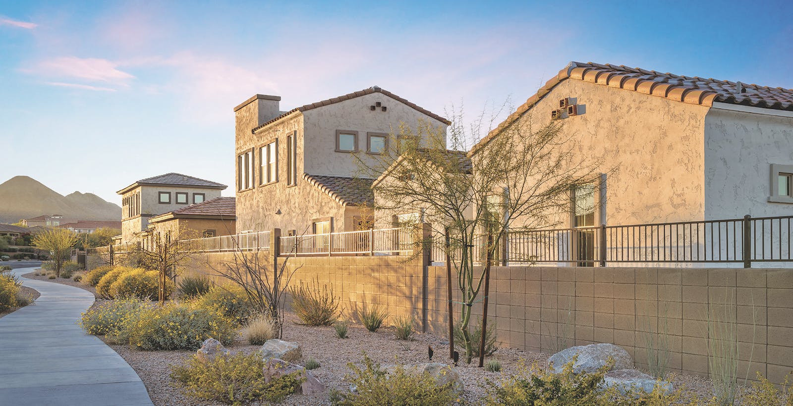 One- and two-story detached homes at The Havenly, a build-to-rent community.