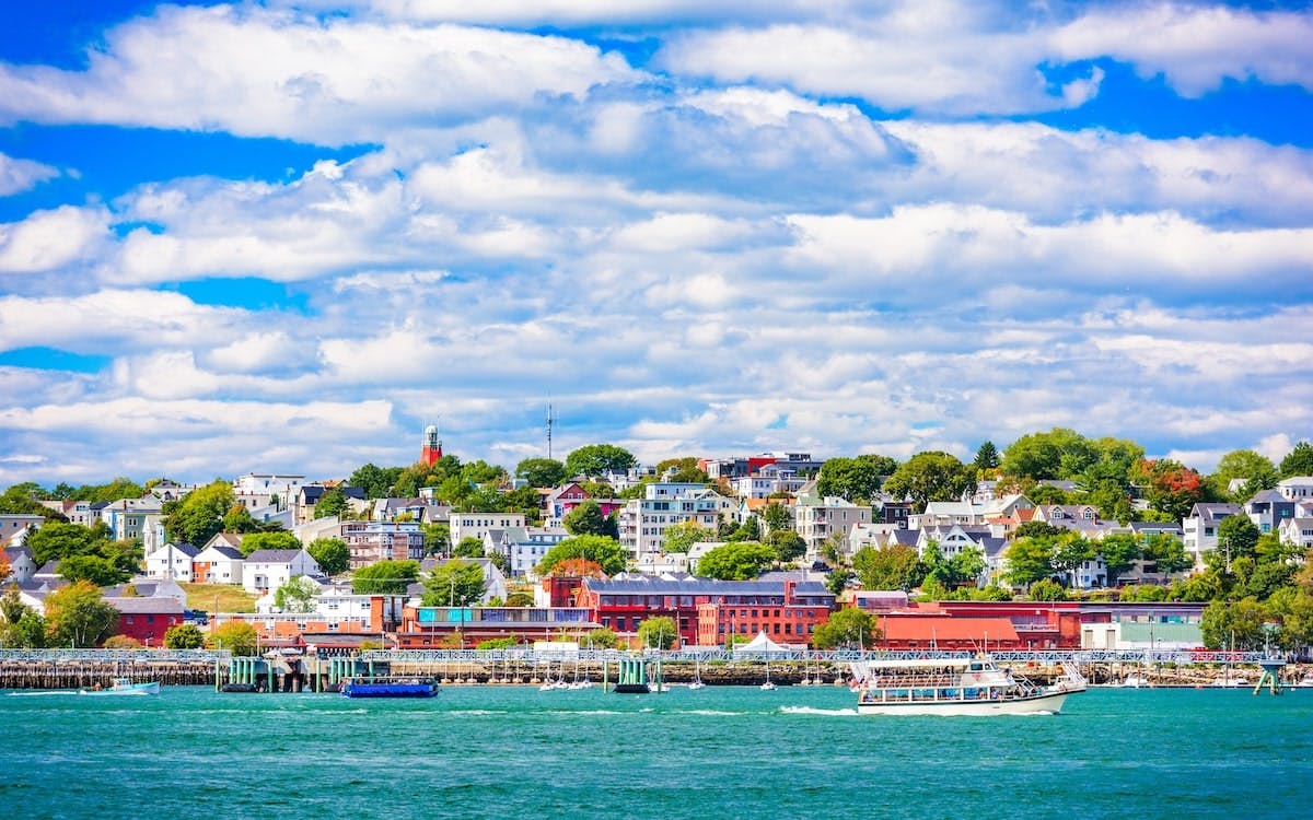 View across the water of Portland, Maine's skyline