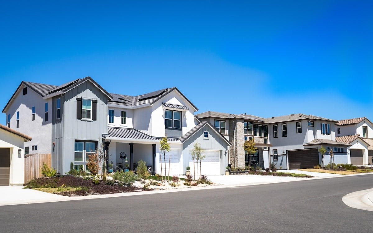 Street view of a new housing development