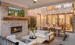 Rear covered porch at Drees Homes' Marabelle B home design Rear covered porch at Drees Homes' Marabelle B home design