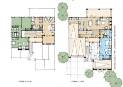 floor plans for a design prototype for 50-foot-wide lots by Linderoth Associates floor plans for a design prototype for 50-foot-wide lots by Linderoth Associates