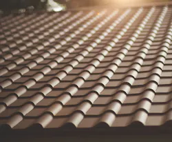 CertainTeed’s Presidio metal roofing line replicates the appearance of slate, clay tile (shown), and wood shakes CertainTeed’s Presidio metal roofing line replicates the appearance of slate, clay tile (shown), and wood shakes