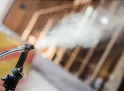 AeroBarrier sealant being applied in The New American Home 2018 AeroBarrier sealant being applied in The New American Home 2018