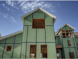 Huber Engineered Woods Zip System installed on home Huber Engineered Woods Zip System installed on home