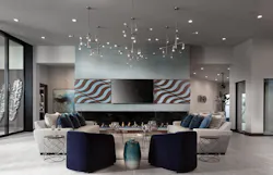 The New American Home living room with linear fireplace The New American Home living room with linear fireplace