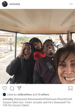 Toll Brothers' Obsession luxury homes marketing campaign on social media shows people having fun Toll Brothers' Obsession luxury homes marketing campaign on social media shows people having fun