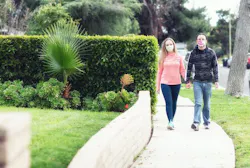 Couple Walking in suburbs Couple Walking in suburbs