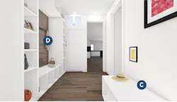 GMD Design for The Van Owen drop zone with benches and storage GMD Design for The Van Owen drop zone with benches and storage