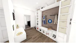 GMD Design Group's design for The Van Owen drop zone with bench storage GMD Design Group's design for The Van Owen drop zone with bench storage