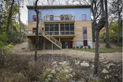 Rear view of Sol Design + Consulting's LEED Gold design for the Sikes Residence Rear view of Sol Design + Consulting's LEED Gold design for the Sikes Residence