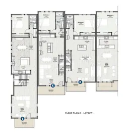 Floor plan 2 for the Prynt townhomes designed by the Dahlin Group Floor plan 2 for the Prynt townhomes designed by the Dahlin Group