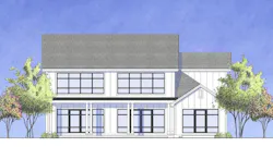 Modern Farmhouse custom home rear elevation Modern Farmhouse custom home rear elevation