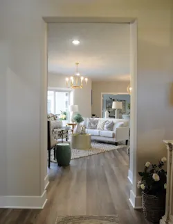 Sustainable, Healthier Home foyer to living room Sustainable, Healthier Home foyer to living room