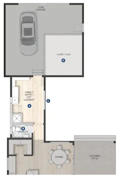 Family entry floor plan for the Barnaby home design by Dahlin Group Architecture | Planning Family entry floor plan for the Barnaby home design by Dahlin Group Architecture | Planning