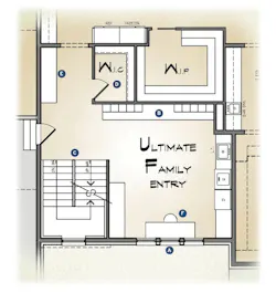 Family entry floor plan in the Marissa by TK Design and Associates Family entry floor plan in the Marissa by TK Design and Associates