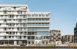 An example of reinventing home building: Exterior view of The Doors live/work housing in Amsterdam An example of reinventing home building: Exterior view of The Doors live/work housing in Amsterdam