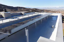 Solar panels on The New American Home 2023 contribute to its energy efficiency Solar panels on The New American Home 2023 contribute to its energy efficiency