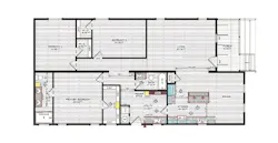 Floor plan for Genesis Homes' Glacier model at the 2024 Show Village Floor plan for Genesis Homes' Glacier model at the 2024 Show Village