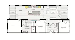 Floor plan for Genesis Homes' Canyon model at the 2024 Show Village Floor plan for Genesis Homes' Canyon model at the 2024 Show Village