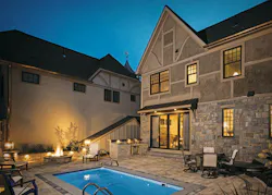 Rear yard with a pool in Downton Walk, an infill BALA winner Rear yard with a pool in Downton Walk, an infill BALA winner