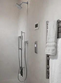 Kohler shower fixtures in the shower of The New American Home 2021 Kohler shower fixtures in the shower of The New American Home 2021