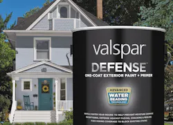 Valspar Defense exterior paint and primer creates a mold-, mildew- and algae-resistant finis Valspar Defense exterior paint and primer creates a mold-, mildew- and algae-resistant finis