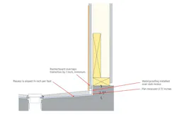 Shower pan detail for slab-on-grade home where tile is applied directly to the concrete slab floor Shower pan detail for slab-on-grade home where tile is applied directly to the concrete slab floor