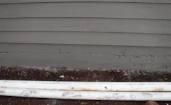 Honeycombing on a concrete footing Honeycombing on a concrete footing