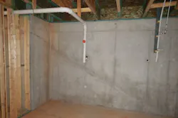 Dark cold joint on concrete foundation Dark cold joint on concrete foundation