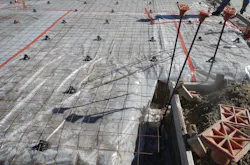 Wire mesh placement in concrete slab Wire mesh placement in concrete slab
