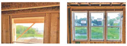 Advanced framing window header examples that reduce lumber waste Advanced framing window header examples that reduce lumber waste