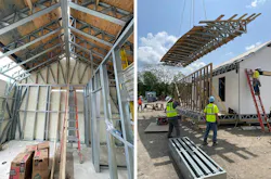 Construction of prefab home on the National Mall Construction of prefab home on the National Mall