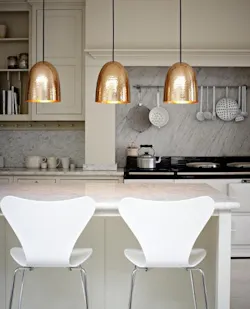 Original BTC Stanley pendants kitchen lighting lifestyle white chairs Portrait Original BTC Stanley pendants kitchen lighting lifestyle white chairs Portrait