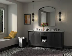 BEMMA Luxury Vanity Collection Zanzi Model bathroom installation With towels pillows BEMMA Luxury Vanity Collection Zanzi Model bathroom installation With towels pillows