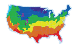 Map of the United States color coded to show IECC climate zones Map of the United States color coded to show IECC climate zones